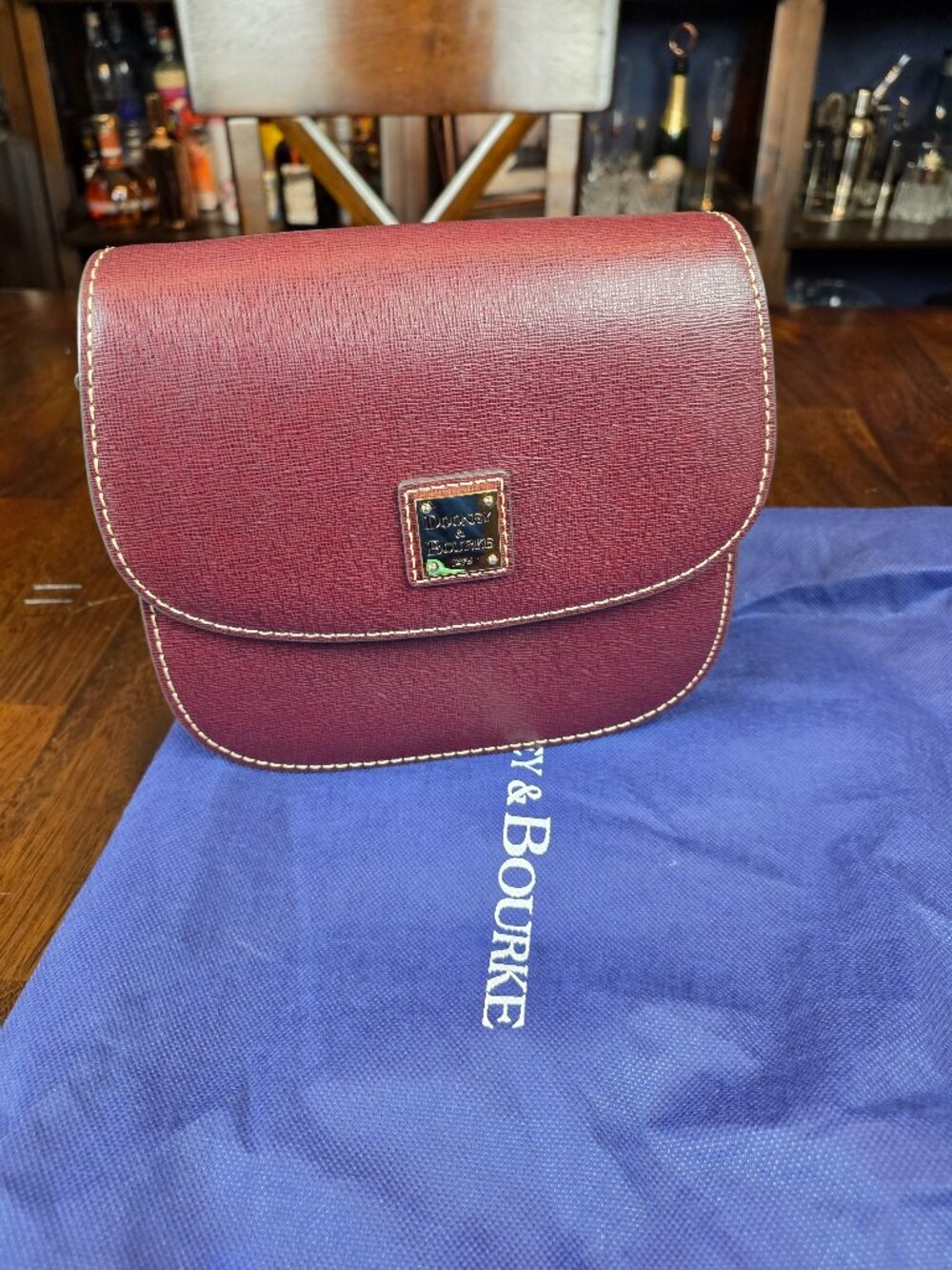 Dooney & Bourke Bordeaux Saffiano Leather Saddle Crossbody Bag